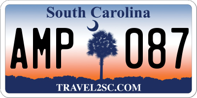 SC license plate AMP087