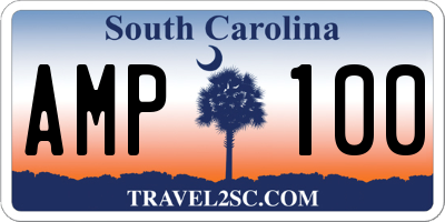 SC license plate AMP100