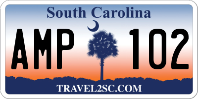 SC license plate AMP102