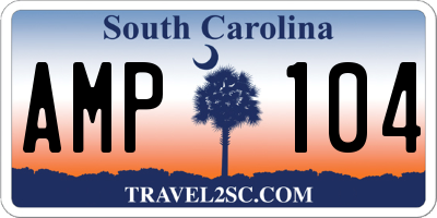 SC license plate AMP104