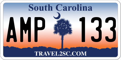 SC license plate AMP133