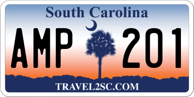 SC license plate AMP201