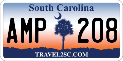SC license plate AMP208
