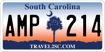 SC license plate AMP214