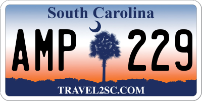SC license plate AMP229