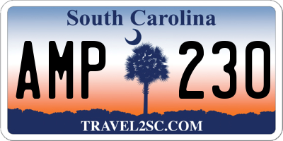 SC license plate AMP230