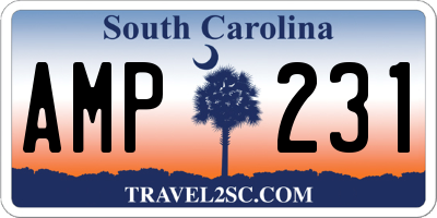 SC license plate AMP231
