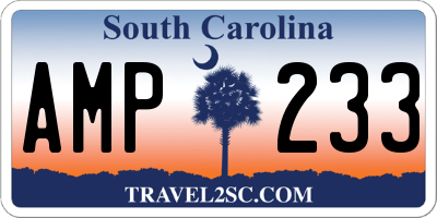 SC license plate AMP233