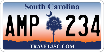 SC license plate AMP234