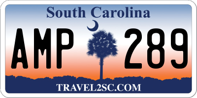 SC license plate AMP289