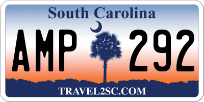SC license plate AMP292