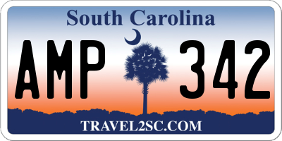 SC license plate AMP342