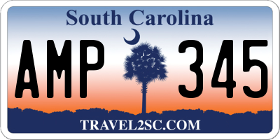SC license plate AMP345