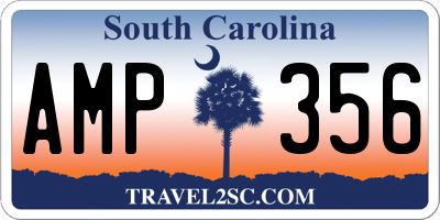 SC license plate AMP356