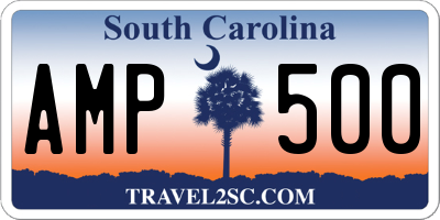 SC license plate AMP500