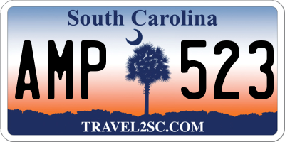 SC license plate AMP523