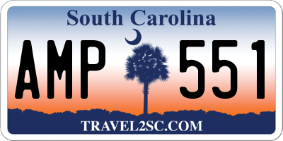 SC license plate AMP551