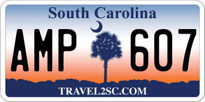 SC license plate AMP607