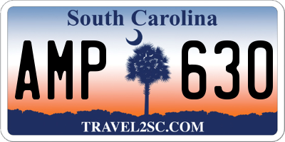 SC license plate AMP630