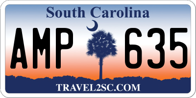 SC license plate AMP635