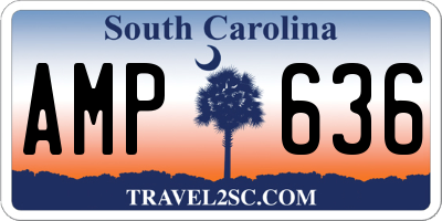 SC license plate AMP636