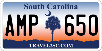 SC license plate AMP650