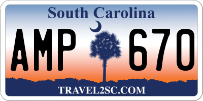 SC license plate AMP670