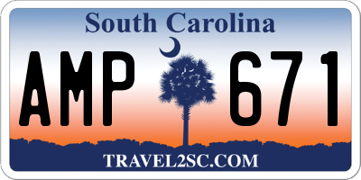 SC license plate AMP671
