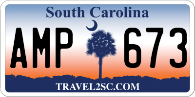 SC license plate AMP673