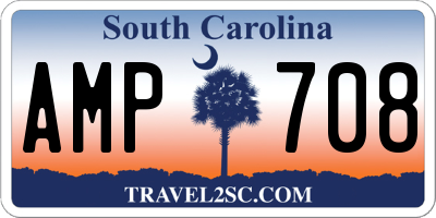 SC license plate AMP708