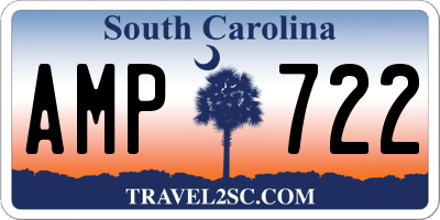 SC license plate AMP722