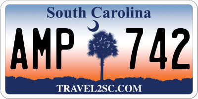 SC license plate AMP742