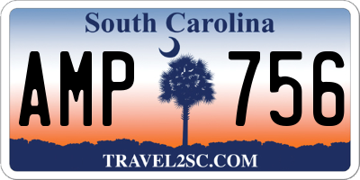 SC license plate AMP756