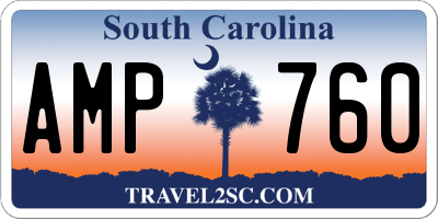 SC license plate AMP760