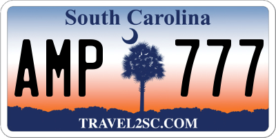 SC license plate AMP777