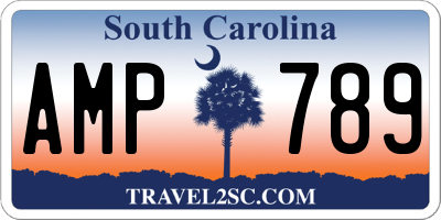 SC license plate AMP789