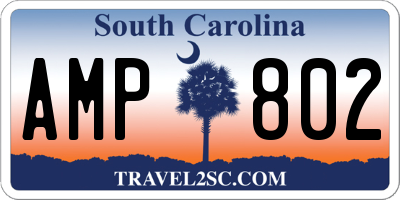 SC license plate AMP802