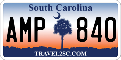 SC license plate AMP840