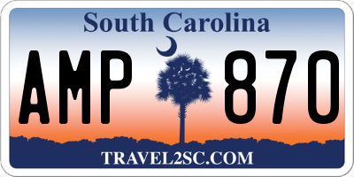 SC license plate AMP870