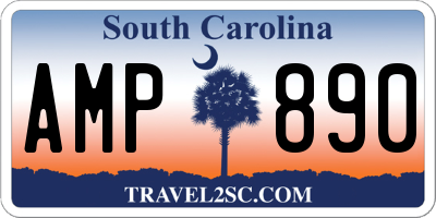 SC license plate AMP890