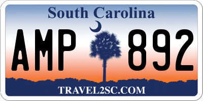 SC license plate AMP892