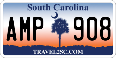 SC license plate AMP908