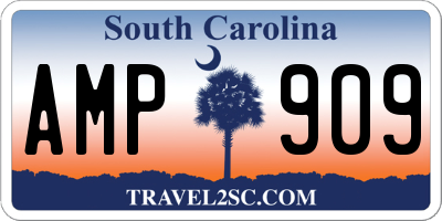 SC license plate AMP909