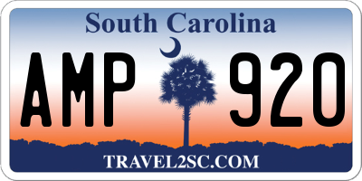 SC license plate AMP920