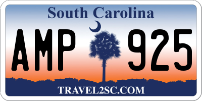SC license plate AMP925