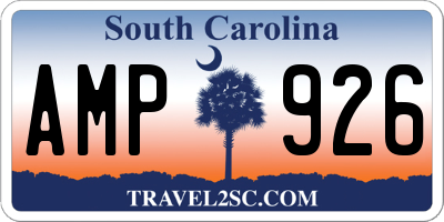 SC license plate AMP926