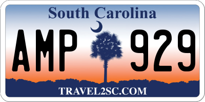 SC license plate AMP929