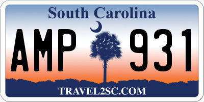 SC license plate AMP931