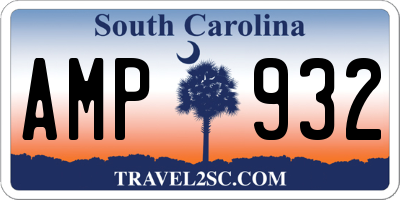 SC license plate AMP932