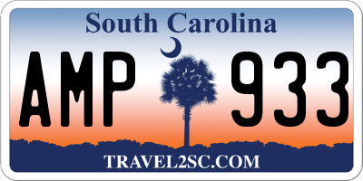 SC license plate AMP933